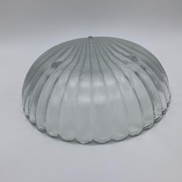 Vtg. 1983 Leonard Chip & Dip Serving Set Large Clear Shell With Scalloped Edge - Picture 8 of 12